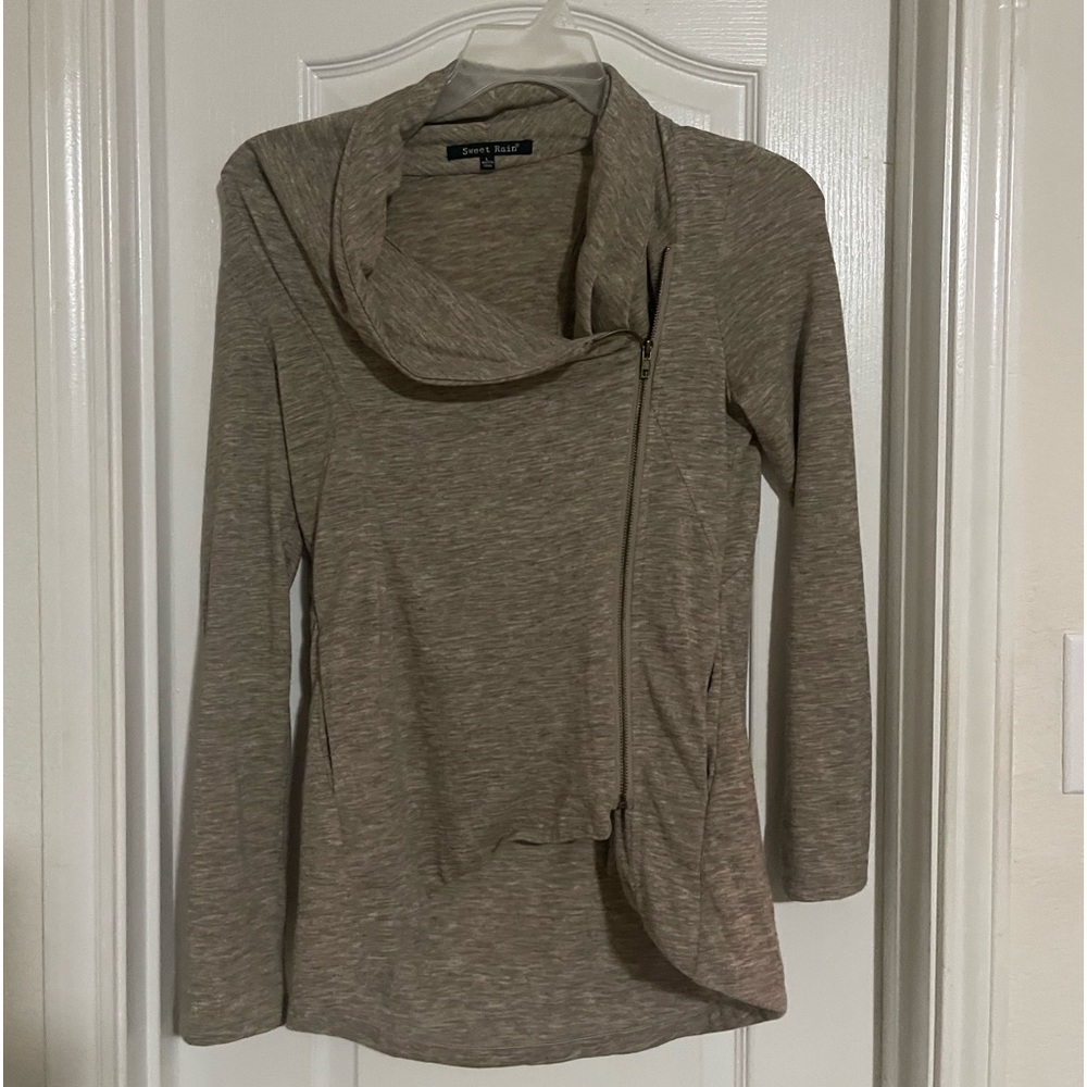 Beige wrap sweater shirt